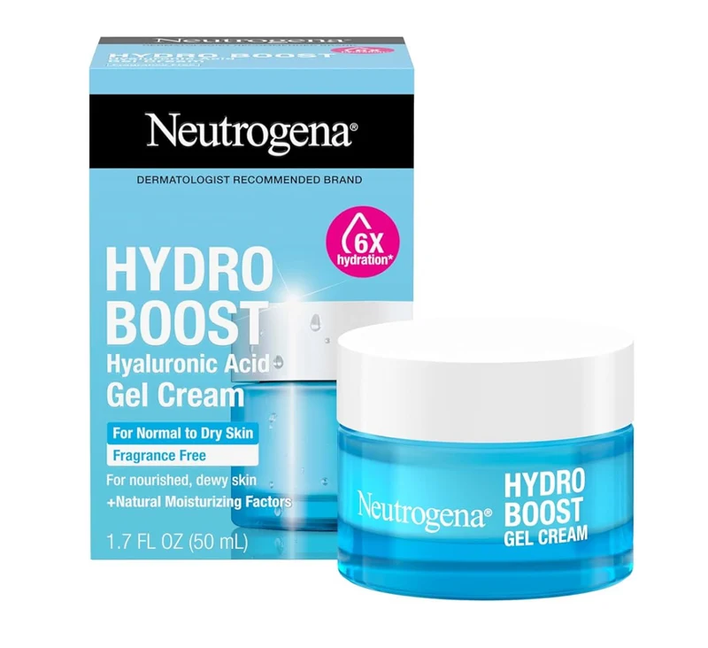 Neutrogena Hydro Boost Gel Cream Skin Fragrance Free Face Moisturizer (1.7 oz) & Trial Size Hydro Boost Hydrating Gel Cleanser (0.5 fl oz)