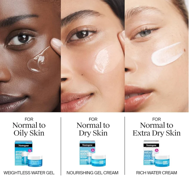 Neutrogena Hydro Boost Gel Cream Skin Fragrance Free Face Moisturizer (1.7 oz) & Trial Size Hydro Boost Hydrating Gel Cleanser (0.5 fl oz)
