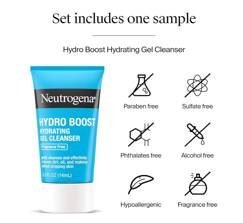Neutrogena Hydro Boost Water Cream 72 Hr Hydration Face Moisturizer (1.7 oz) & Trial Size Hydro Boost Hydrating Gel Cleanser (0.5 fl oz)