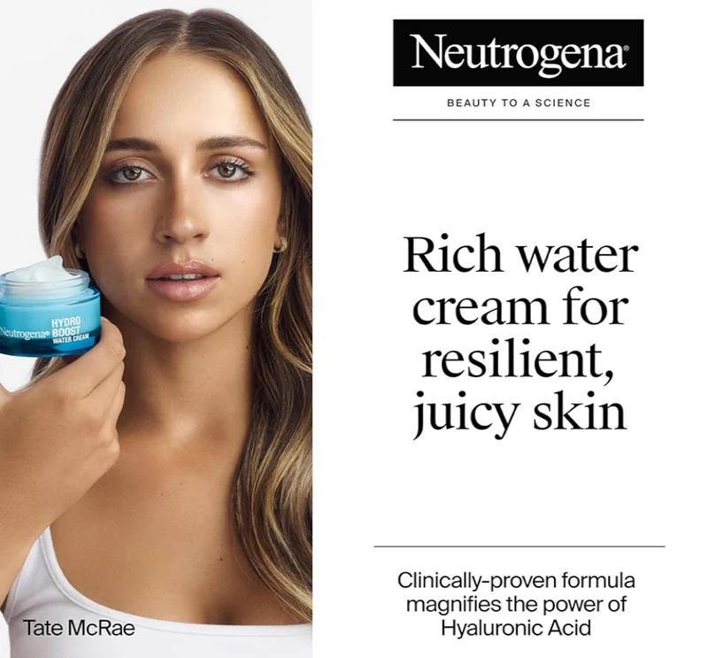 Neutrogena Hydro Boost Water Cream 72 Hr Hydration Face Moisturizer (1.7 oz) & Trial Size Hydro Boost Hydrating Gel Cleanser (0.5 fl oz)
