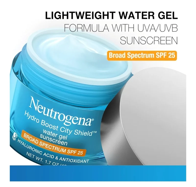 Neutrogena Hydro Boost City Shield Water Gel Face Moisturizer SPF 25 w/ Hyaluronic Acid Oil-Free and Non-Comedogenic (1.7 oz)