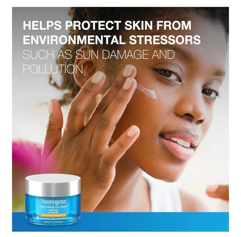 Neutrogena Hydro Boost City Shield Water Gel Face Moisturizer SPF 25 w/ Hyaluronic Acid Oil-Free and Non-Comedogenic (1.7 oz)