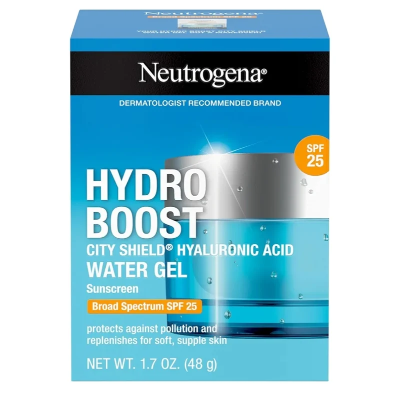 Neutrogena Hydro Boost City Shield Water Gel Face Moisturizer SPF 25 w/ Hyaluronic Acid Oil-Free and Non-Comedogenic (1.7 oz)