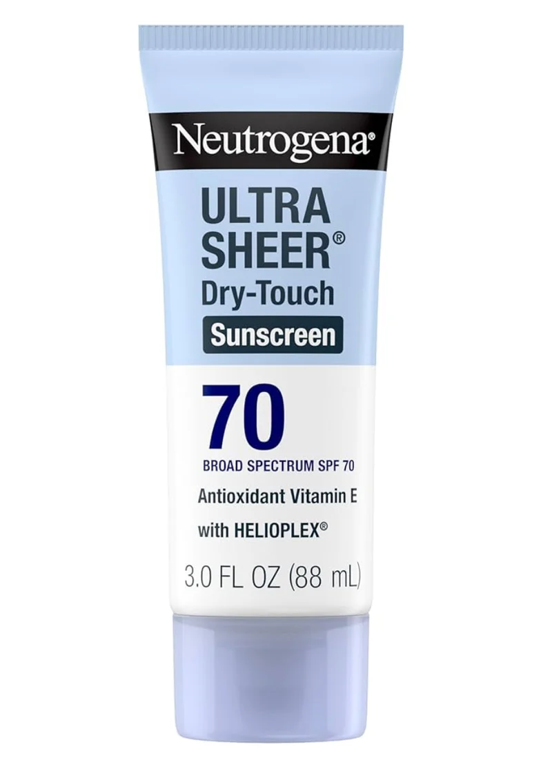 Neutrogena Ultra Sheer Sunscreen Lotion SPF 70 Water Resistant Oil-Free (3 Fl Oz Pack of 2)