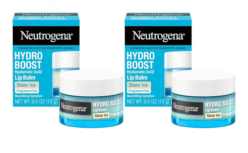 Neutrogena Hydro Boost Hyaluronic Acid Unscented Lip Balm Sheer Ice Nude Sugar Flavor Fragrance Free (Pack of 2)