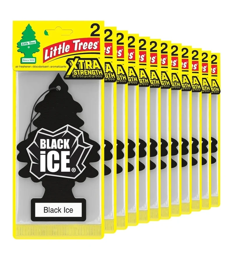 LITTLE TREES Car Air Freshener Xtra Strength Long-Lasting Scent Extra Boost - Black Ice (24)