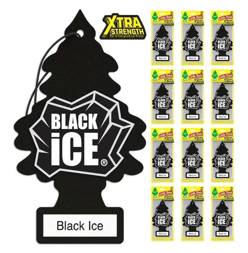 LITTLE TREES Car Air Freshener Xtra Strength Long-Lasting Scent Extra Boost - Black Ice (24)
