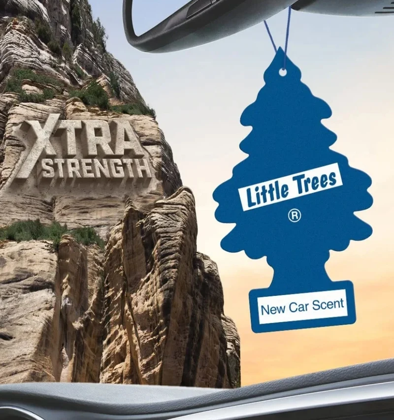 LITTLE TREES Car Air Freshener Xtra Strength Long-Lasting Scent Extra Boost - New Car Scent (24)