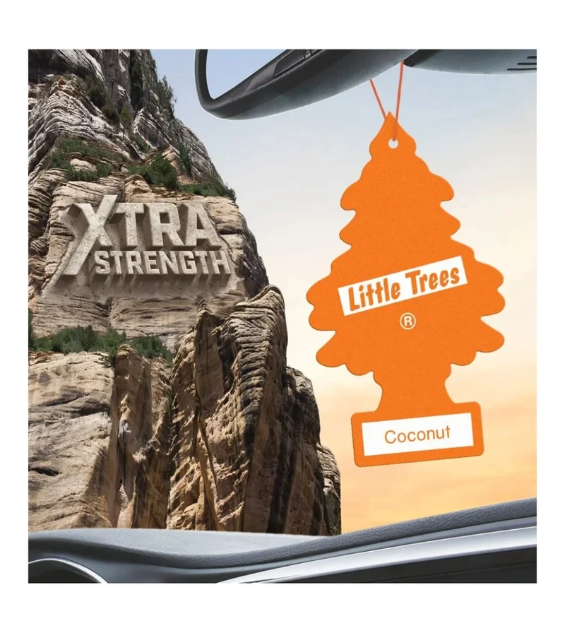 LITTLE TREES Car Air Freshener Xtra Strength Long-Lasting Scent Extra Boost of Fragrance - Coconut (24)
