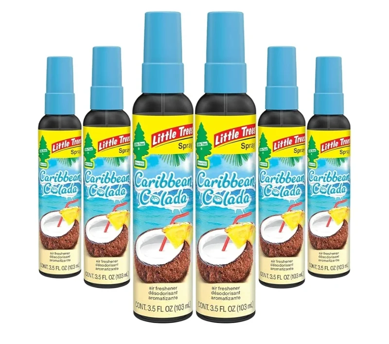 LITTLE TREES Car Air Freshener Spray Long-Lasting Scent On-the-go Freshness -Caribbean Colada (6)