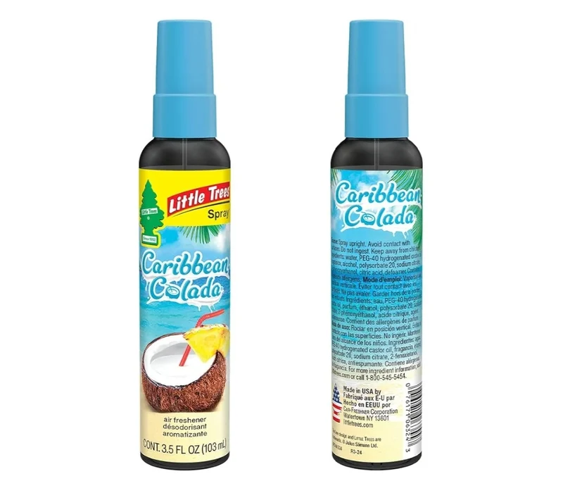 LITTLE TREES Car Air Freshener Spray Long-Lasting Scent On-the-go Freshness -Caribbean Colada (6)