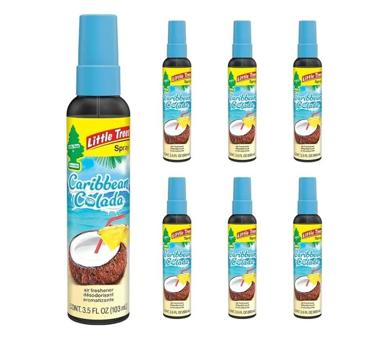 LITTLE TREES Car Air Freshener Spray Long-Lasting Scent On-the-go Freshness -Caribbean Colada (6)