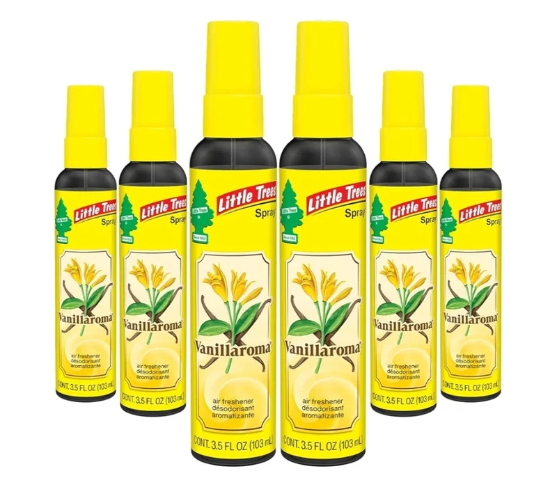 LITTLE TREES Car Air Freshener Spray Long-Lasting Scent On-the-go Freshness -Vanillarom (6)