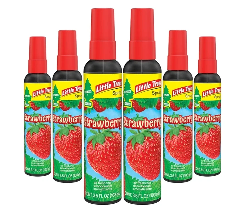 LITTLE TREES Car Air Freshener Spray Long-Lasting Scent On-the-go Freshness -Strawberry (6)