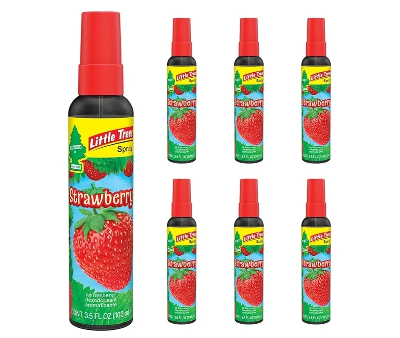 LITTLE TREES Car Air Freshener Spray Long-Lasting Scent On-the-go Freshness -Strawberry (6)