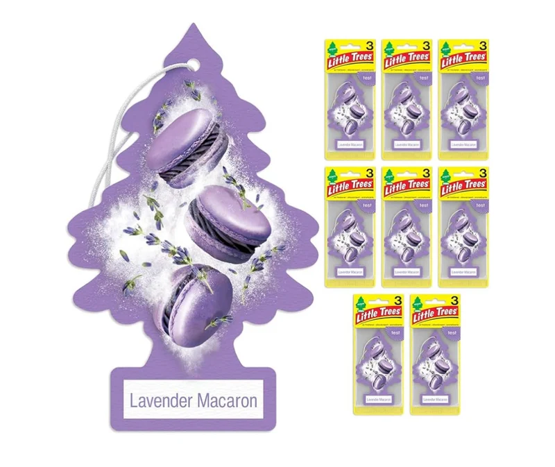 LITTLE TREES Car Air Freshener Hanging Tree Long Lasting Scent- Lavender Macaron (24)