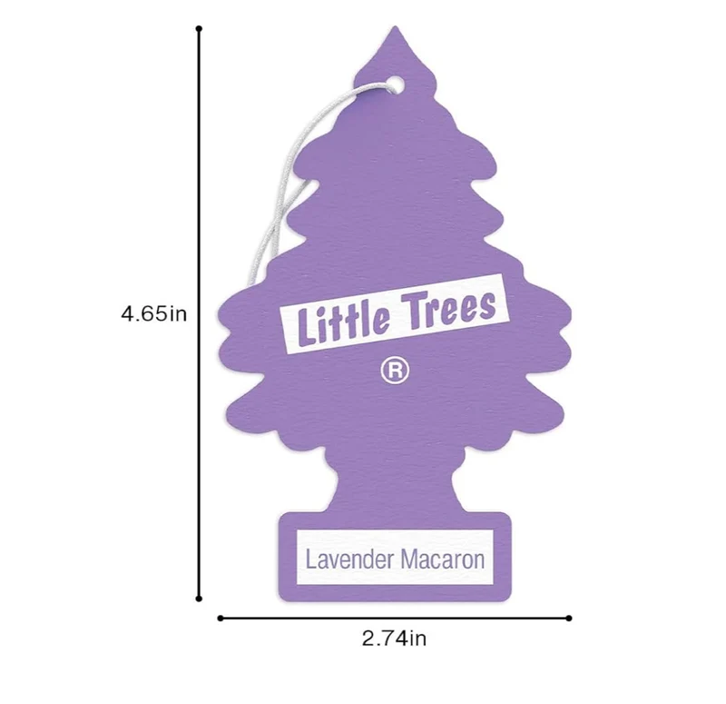 LITTLE TREES Car Air Freshener Hanging Tree Long Lasting Scent- Lavender Macaron (24)
