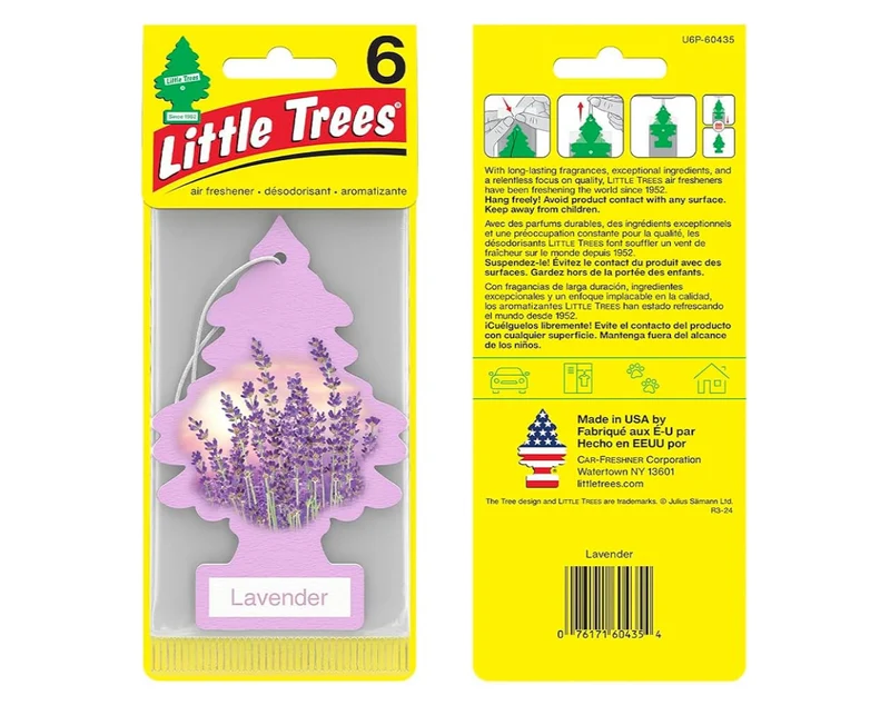 LITTLE TREES Car Air Freshener Hanging Tree Long Lasting Scent - Lavender (24)