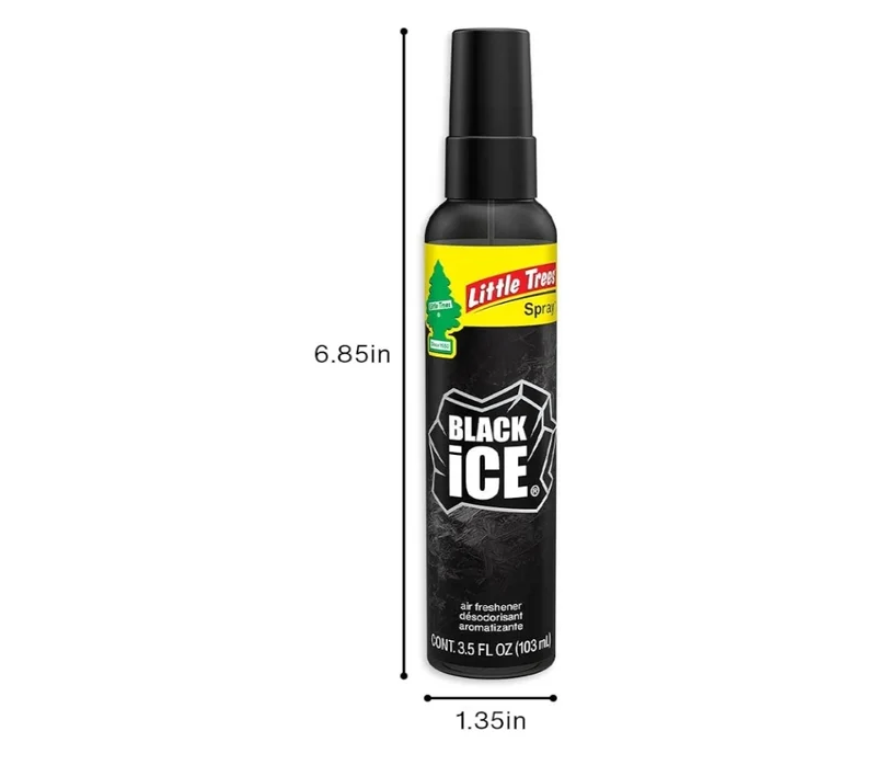 LITTLE TREES Car Air Freshener Spray Long-Lasting Scent- On-the-go -Black Ice (6)
