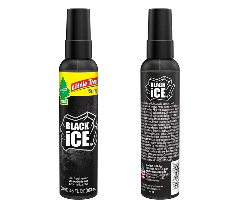 LITTLE TREES Car Air Freshener Spray Long-Lasting Scent- On-the-go -Black Ice (6)
