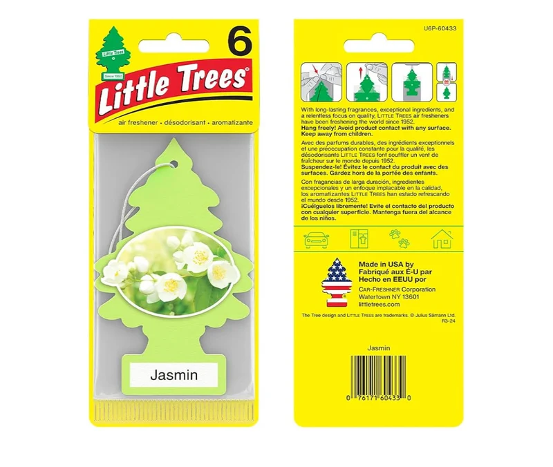 LITTLE TREES Car Air Freshener Hanging Tree Long Lasting Scent -Jasmine(24)