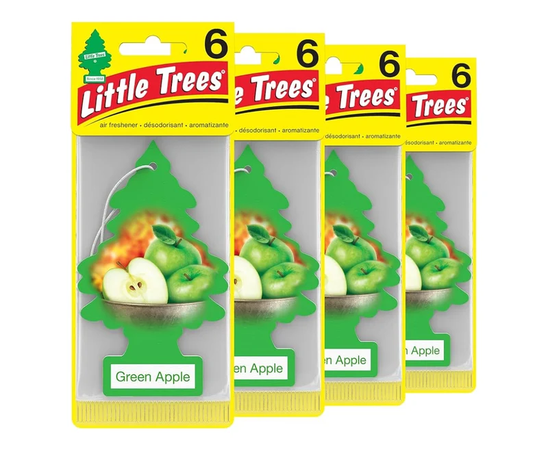LITTLE TREES Car Air Freshener Hanging Tree Long Lasting Scent - Green Apple (24)