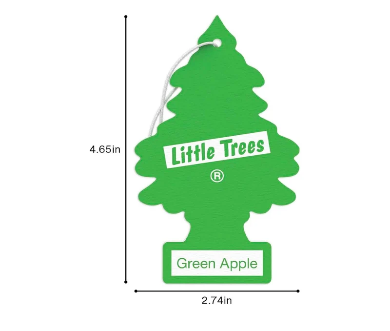 LITTLE TREES Car Air Freshener Hanging Tree Long Lasting Scent - Green Apple (24)