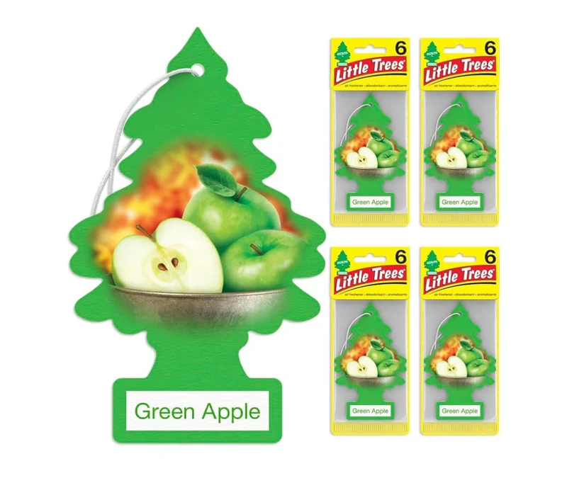 LITTLE TREES Car Air Freshener Hanging Tree Long Lasting Scent - Green Apple (24)