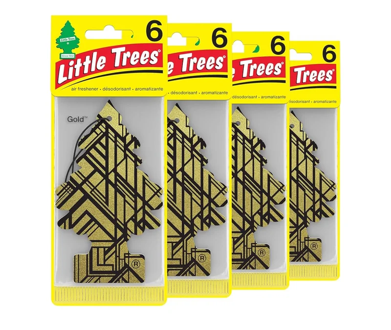 LITTLE TREES Car Air Freshener Hanging Tree Long Lasting Scent-Gold (24)