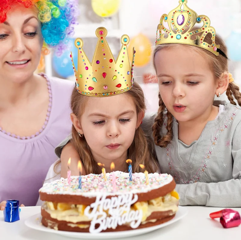 12 PCS Foam Princess Tiaras Crown for Kids 928 Pieces Gem Stickers 12 Gem Rings Craft Making Kits Birthday Party Favors