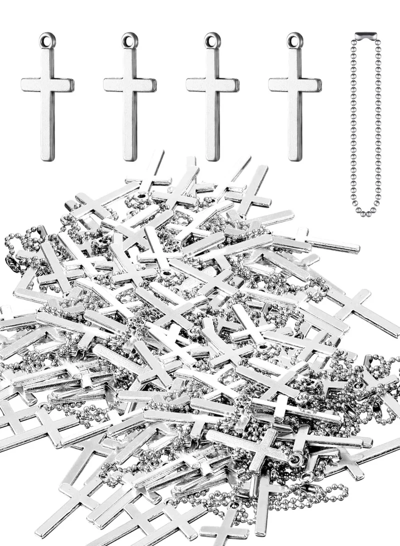 Cross Pendant Silver Pendant Mini Cross Charm Alloy Necklace Charms Christmas 50 Pieces 50 Pieces Chain, Jewelry Making, Bracelet, Key Chain, Antique, Tiny Charms, Christmas Crafts, DIY, Hanging