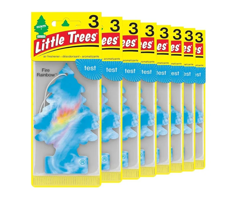 LITTLE TREES Car Air Freshener Hanging Tree Long Lasting Scent - Fire Rainbow (24)