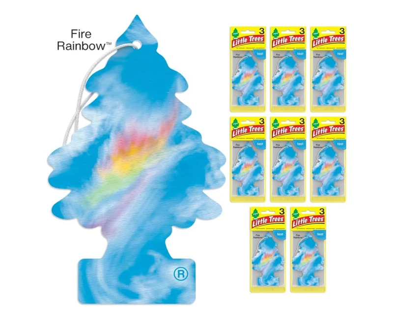 LITTLE TREES Car Air Freshener Hanging Tree Long Lasting Scent - Fire Rainbow (24)