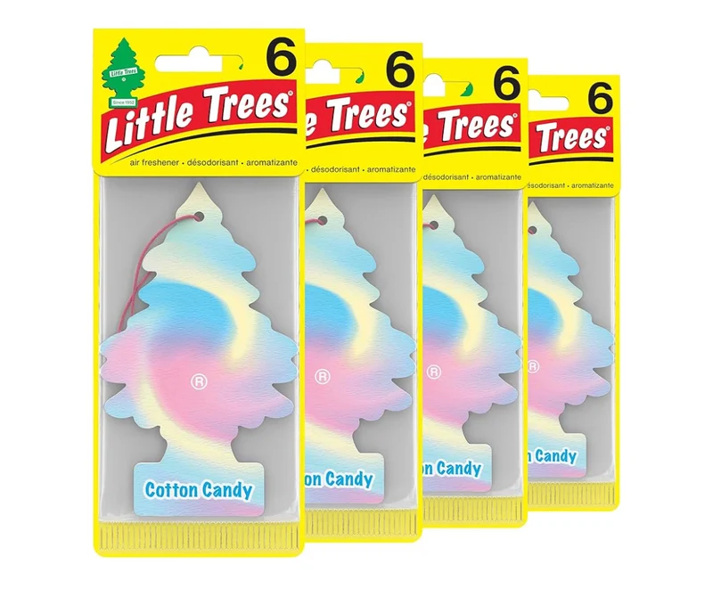 LITTLE TREES Car Air Freshener Hanging Tree Long Lasting Scent - Cotton Candy (24)