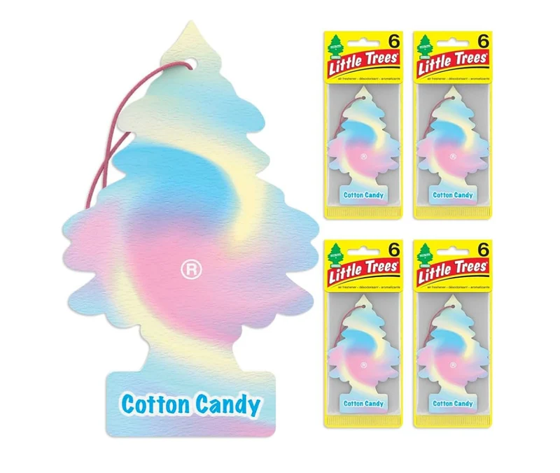 LITTLE TREES Car Air Freshener Hanging Tree Long Lasting Scent - Cotton Candy (24)