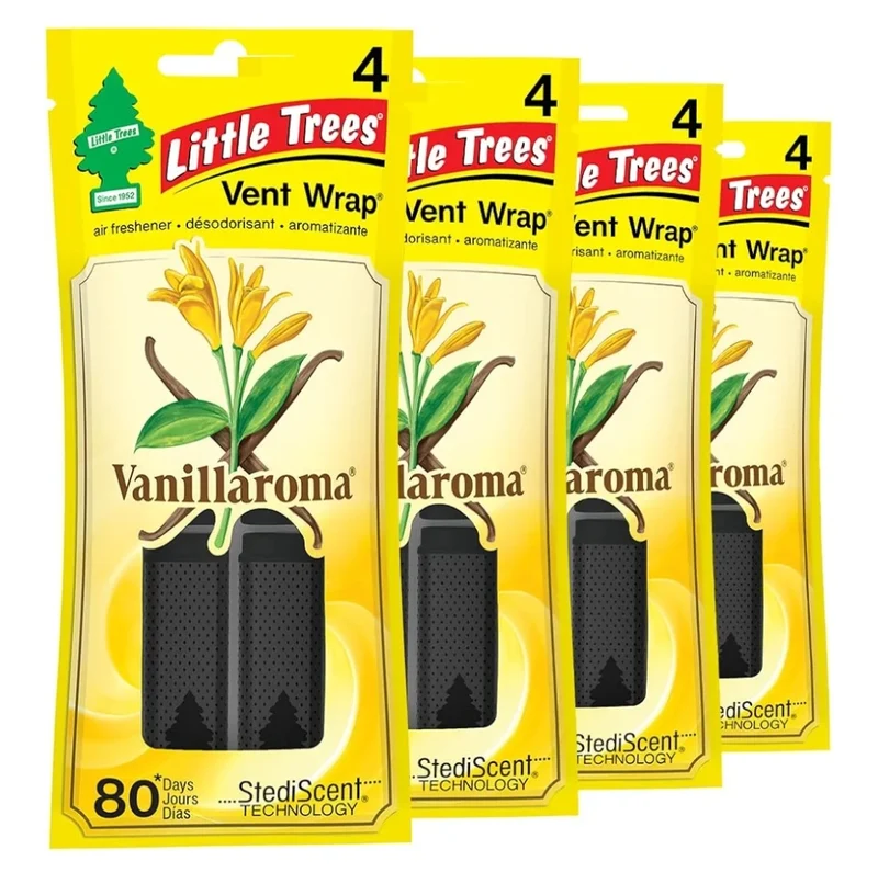 LITTLE TREES Car Air Freshener Vent Wrap Scent, Invisibly Fresh - Vanillaroma (16)
