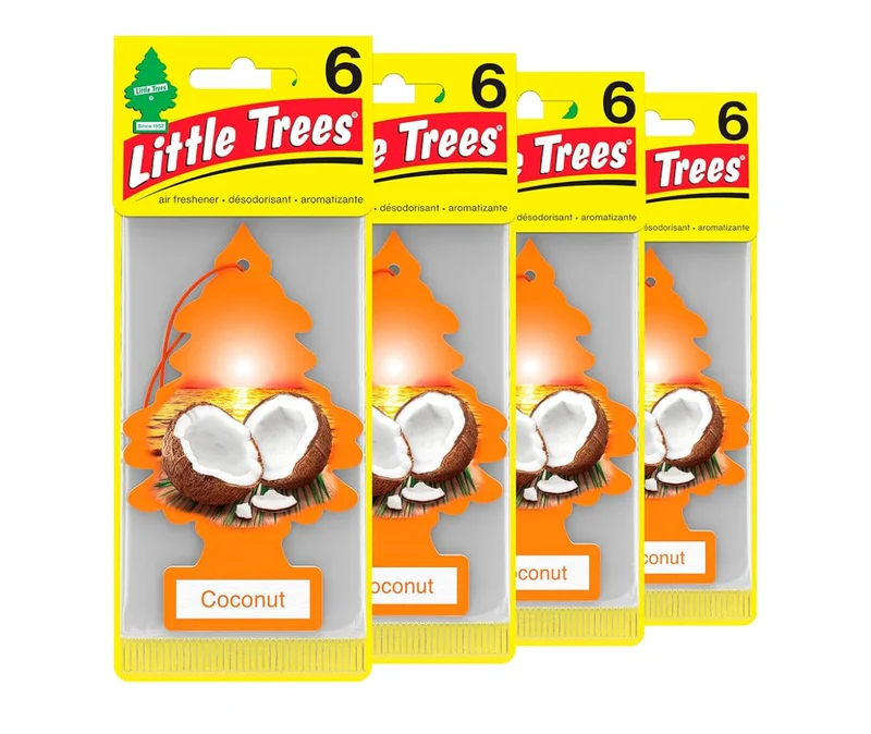 LITTLE TREES Car Air Freshener Hanging Tree Lasting Scent - Coconut (24)