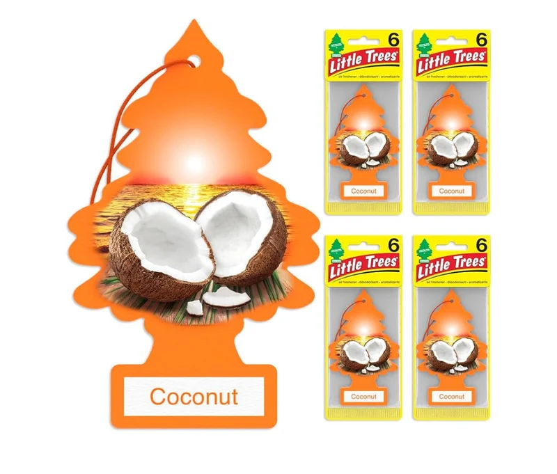 LITTLE TREES Car Air Freshener Hanging Tree Lasting Scent - Coconut (24)