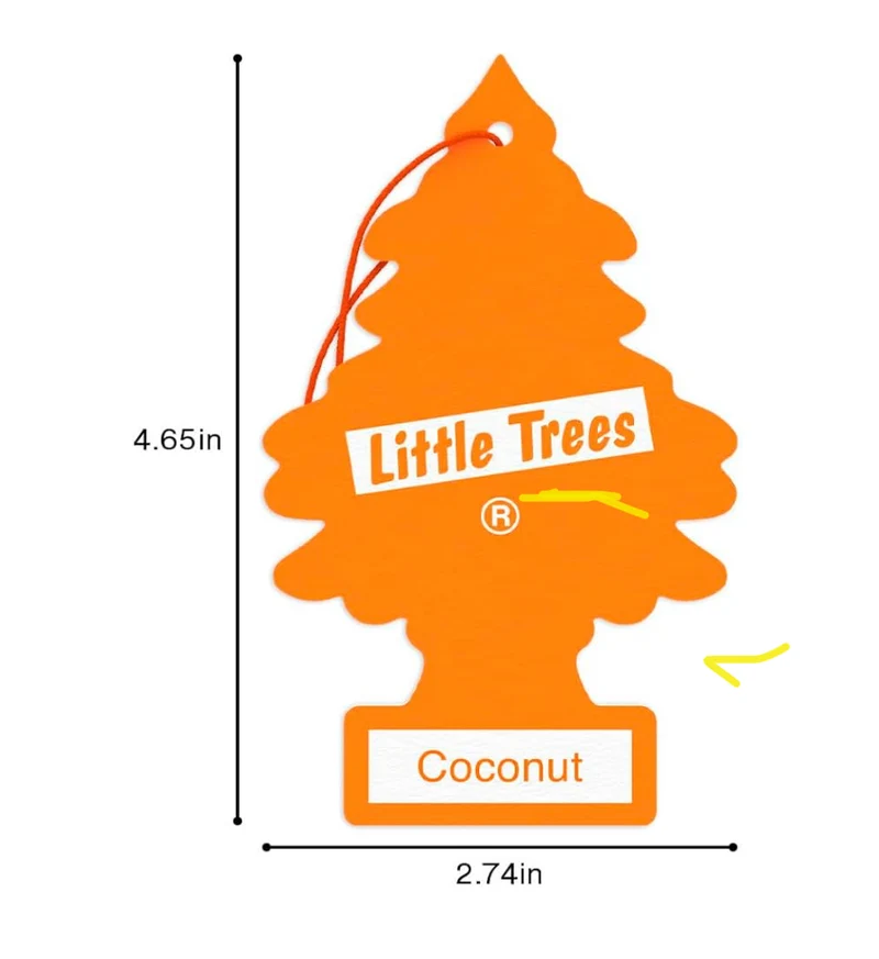 LITTLE TREES Car Air Freshener Hanging Tree Lasting Scent - Coconut (24)
