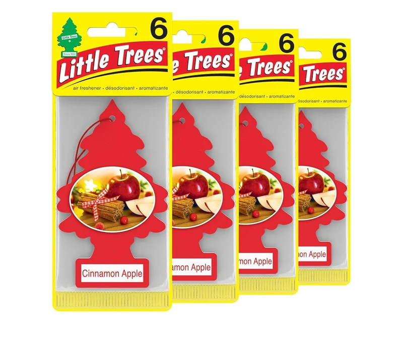 LITTLE TREES Car Air Freshener Long Lasting Scent - Cinnamon Apple - (24)