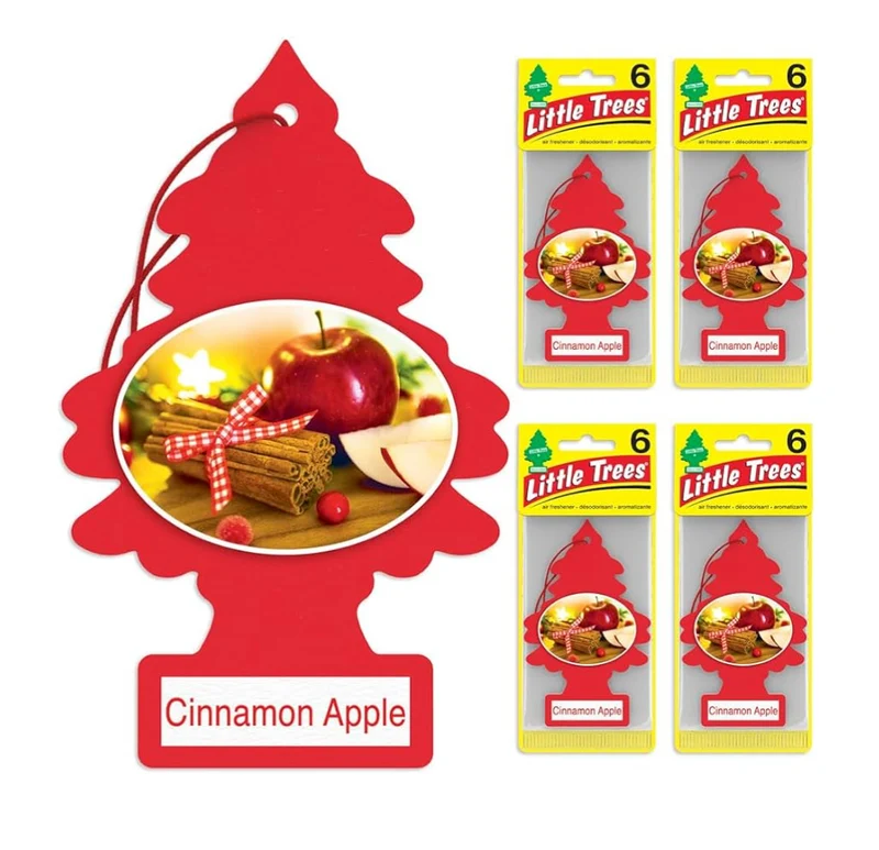 LITTLE TREES Car Air Freshener Long Lasting Scent - Cinnamon Apple - (24)