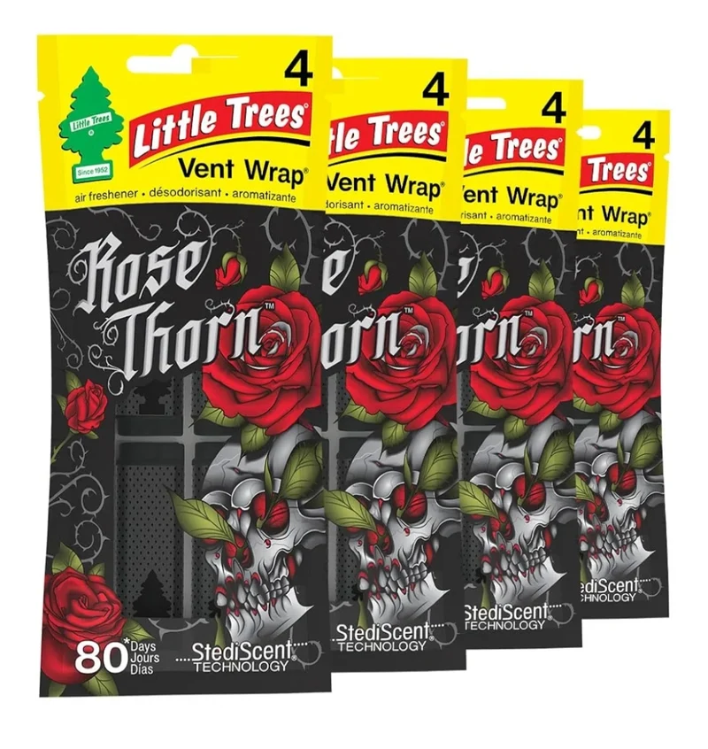 LITTLE TREES Car Air Freshener Long Lasting Scent, Invisibly Fresh - Rose Thorn (16)