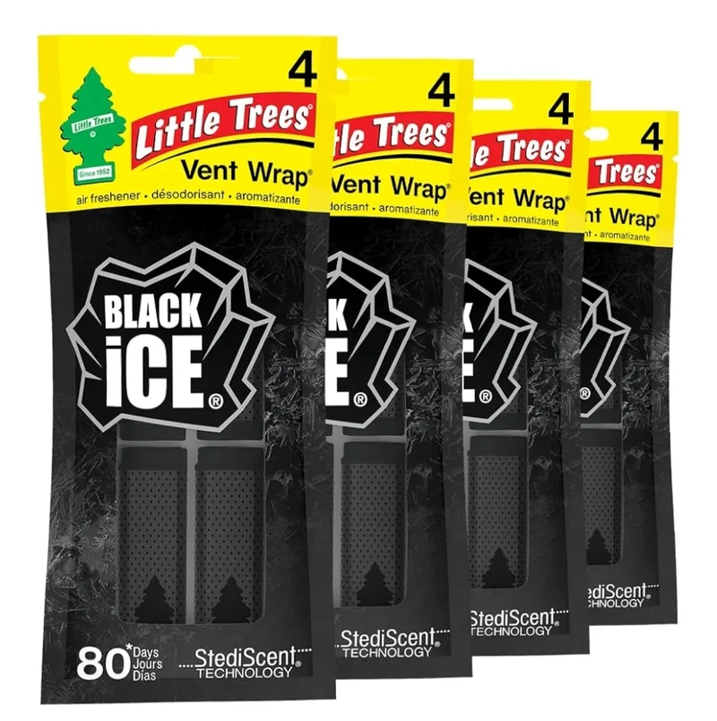 LITTLE TREES Car Air Freshener Invisibly Fresh - Black Ice (16)