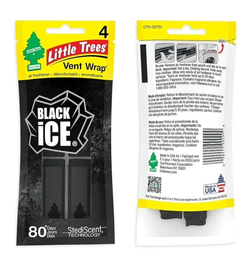 LITTLE TREES Car Air Freshener Invisibly Fresh - Black Ice (16)