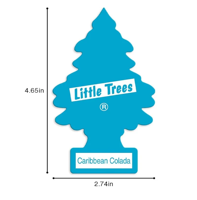 LITTLE TREES Car Air Freshener Hanging Tree Long Lasting Scent - Caribbean Colada (24)