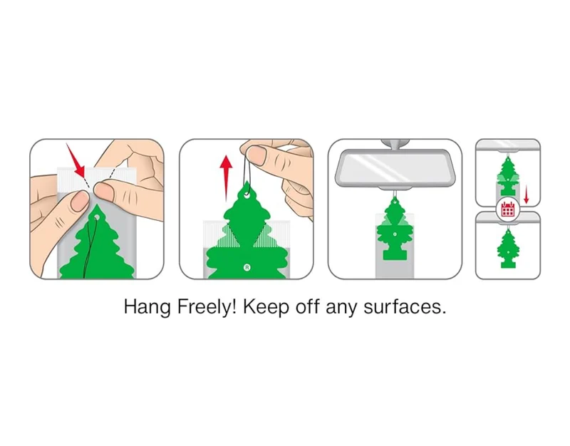 LITTLE TREES Car Air Freshener Hanging Tree Long Lasting Scent - Caribbean Colada (24)