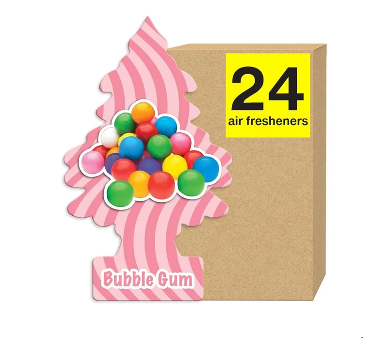 LITTLE TREES Car Air Freshener Long Lasting Scent Bubble Gum (24) Air Fresheners
