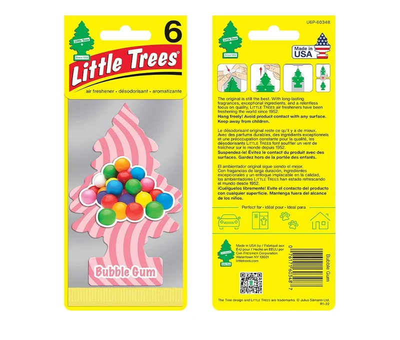 LITTLE TREES Car Air Freshener Long Lasting Scent Bubble Gum (24) Air Fresheners