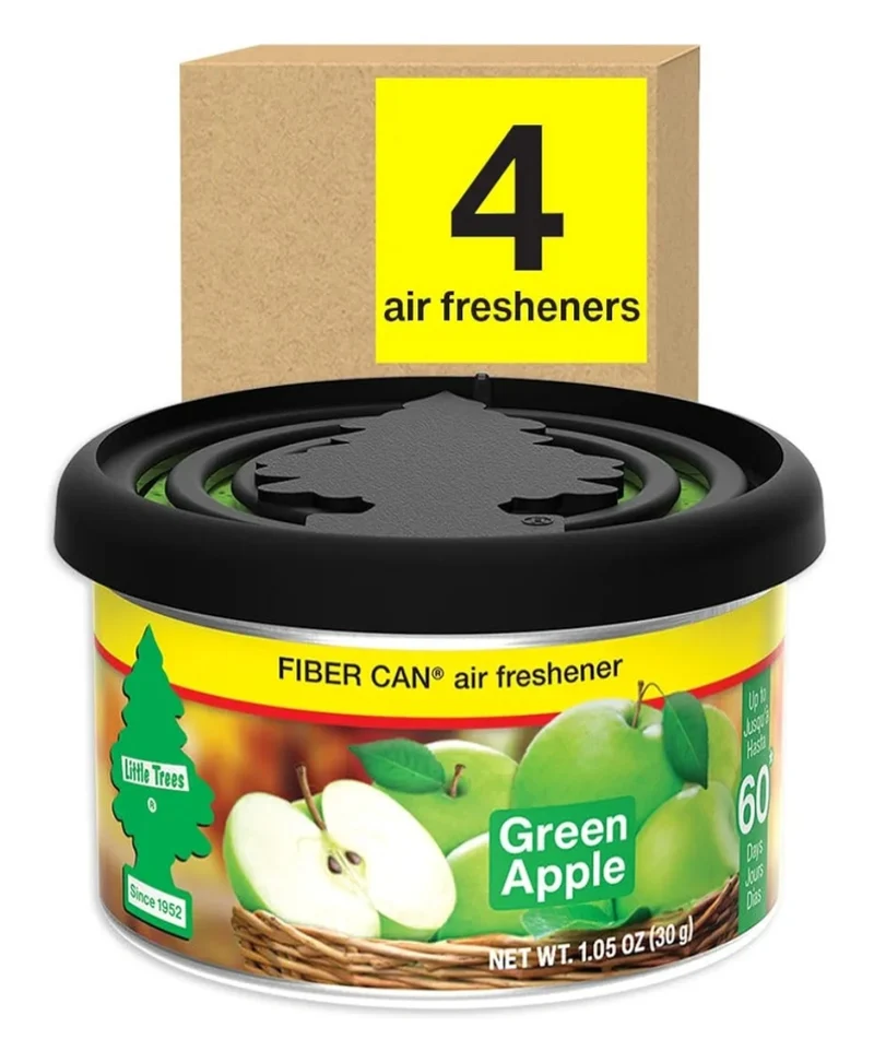 LITTLE TREES Car Air Freshener Fiber Can Long-Lasting Scent - Green Apple (4)