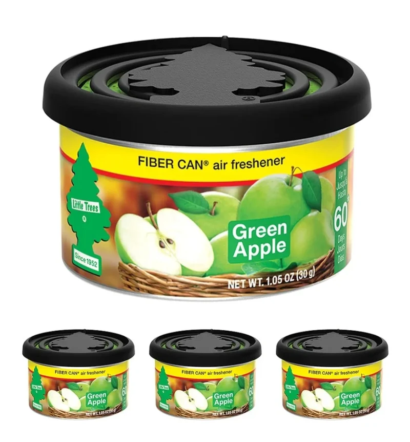 LITTLE TREES Car Air Freshener Fiber Can Long-Lasting Scent - Green Apple (4)